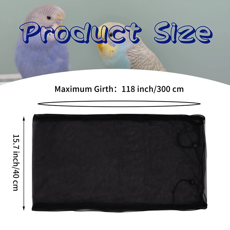 Daoeny Large Bird Cage Cover, Bird Cage Seed Catcher, Adjustable