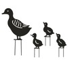 Lollanda 4pcs Duck Garden Metal Stakes, Hollow Duck Metal Garden