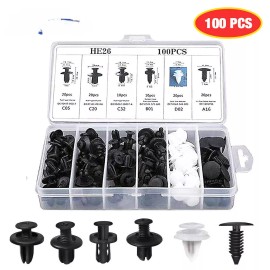 For Nissan 100Pcs Trim Bumper Clips Retainer Rivets Fastener Fender Push Pin