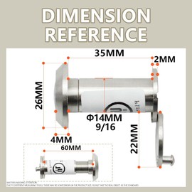 SANATO Satin Nickel Door Viewer Door Peephole UL Listed Fire Proof with Heavy Duty Closer 200 Degree, Diameter 9/16"(14mm), Fits Door Thickness 1-3/8" to 2-3/8" (35-60mm) US15, 2 Pack