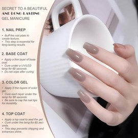 Vishine 16 ml Gel-Nagellack, semi-permanent, transparent, Soak-Off, UV, LED, für Nail Art, Maniküre, Zuhause, DIY, L291, Kaffee, Jadecreme