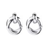 Silver Plated Double Circle Knot Round Drop Earrings For Women(silver)