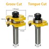 2 PCS Tongue and Groove Router Bit Set 1/2 Shank,