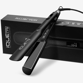 IQUE Hair Straightener and Curler 2 in 1 Flat Iron Hair Straightener Hair Styling Tools – Titanium Flat Iron with Ionic Function, Adjustable Temperature – LCD Display Hair Curling Iron (1.75)