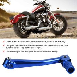 Yosoo Motorcycle Gear Shifter, Motorbike Modification Part CNC Aluminum Alloy Gear Shift Lever Universal 150x65mm (Blue)