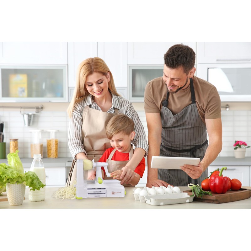 Brieftons 7-Blade Vegetable Spiralizer: Strongest-Heaviest Spiral Slicer, Best Veggie Pasta