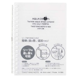 Lihit Lab Twist String Notebook, A6, Milky White N-1664-1, Set of 2