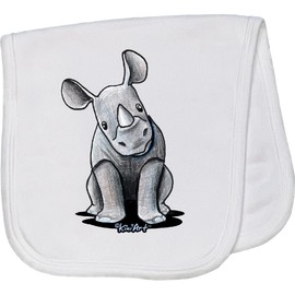 inktastic Curious Rhinos Baby Burp Cloth White - KiniArt Cae0