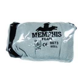 MCR Safety 96731L Flex Seamless Nylon Knitted Memphis Gloves with Blue Foam Latex Dipped Palm And Finger, Blue/Gray, Large, 1-Pair