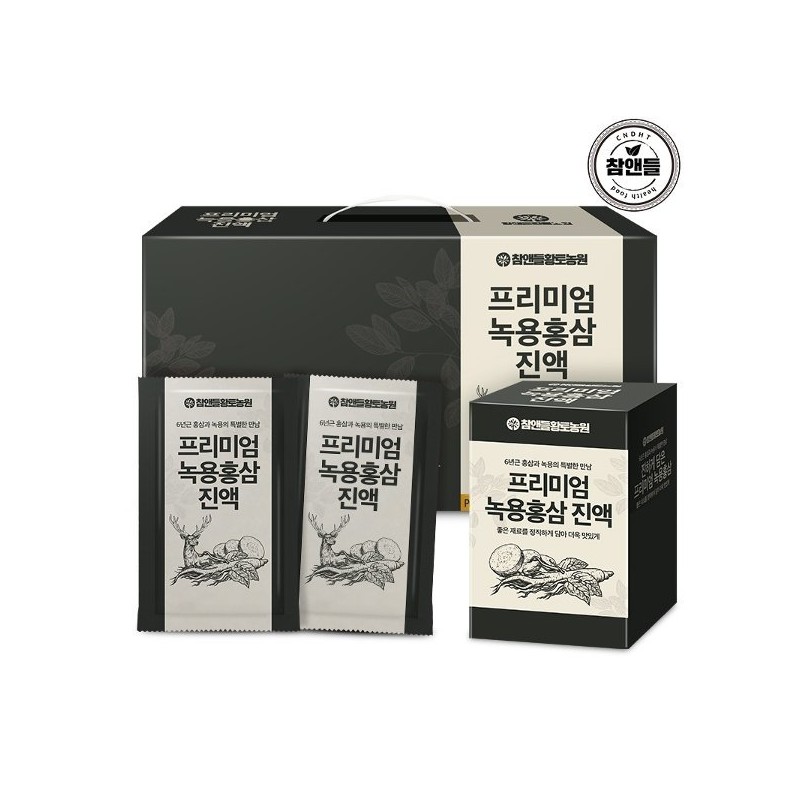 Cham&Deul Hwangto Nongwon 참앤들황토농원 녹용홍삼 프리미엄 30포 1박스 Cheonan Deul