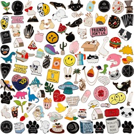 40 Mixed Style Enamel Brooch Pin Set, Cute Brooches Pins Jewelry Accessories Decoration Gift for Clothing Bags Jackets