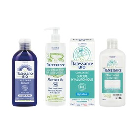 NATESSANCE Eye Contour Lotion with Cornflower Water Organic, DIY Home Cosmetic Set, Daily Care, Refreshes and Soothes the Eye Area, Recipe Book + Empty Bottle 250 ml Free