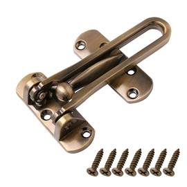 SAISN Door Reinforcement Lock Latch Swing Bar Lock for Home Security Front Door Locks for Kids Thicken Solid Aluminium Alloy (Bronze)