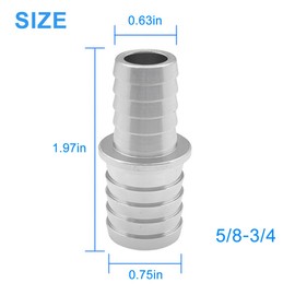 TNAIYH Car Hose Barb Reducer, 5/8" to 3/4" Aluminum Hose Barb Splice Coupler Repair Fitting Adapter, Reducing Splicer Mender Union Connectors for Air Water Fuel, Universal for SUV RV Truck