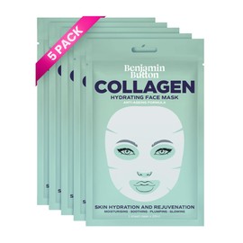 Collagen Face Mask Korean, Bio Collagen Real Deep Overnight Hydrating Mask, Anti-Ageing, Wrinkle Reduction, Plumping & Glass Skin Glow | 5-Pack, Benjamin Button