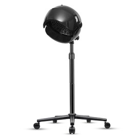 Wuissvnb Hooded Hair Dryer, Stand Hair Dryer, Professional Hooded Dryer on Wheels with Digital Display, Touch Controls and 3 Temperature Settings for Salon and Home Use - Black