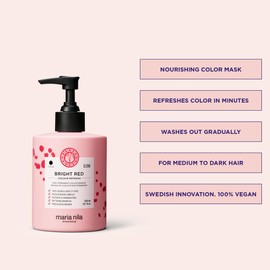 Maria Nila Colour Refresh, Bright Red 300 ml, Red Hair Mask, Semi-Permanent Pigments, 100% Vegan & Sulfate/Paraben Free