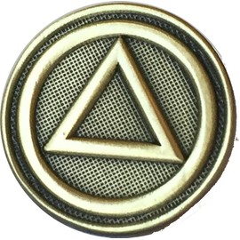 RecoveryChip AA Logo Circle Triangle Lapel Pin Alcoholics Anonymous Sobriety Badge