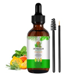 ZIXAOK 3in1 Hair Growth Oil (Rosemary & Mint & Pumpkin Seeds Oil) Natural Organic hair Oil - Cold Pressed Pure Hair Treatment Oil for Hair Skin Massage Oil - Eyelashes, Eyebrows Regrowth