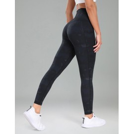 Colorfulkoala Women's High Waisted Tummy Control Workout Leggings 7/8 Length Yoga Pants with Pockets (S, Splinter Camo)