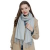 DonDon Women's Scarf, Plain, Soft, 185 x 65 cm, lightgrey,