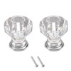 sourcing map 2 Pcs Crystal Knobs 25 mm Drawer Pulls