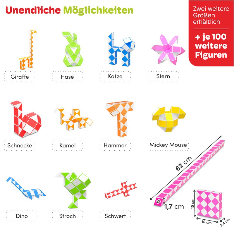 CUBIDI Magic Snake with 36 Blocks