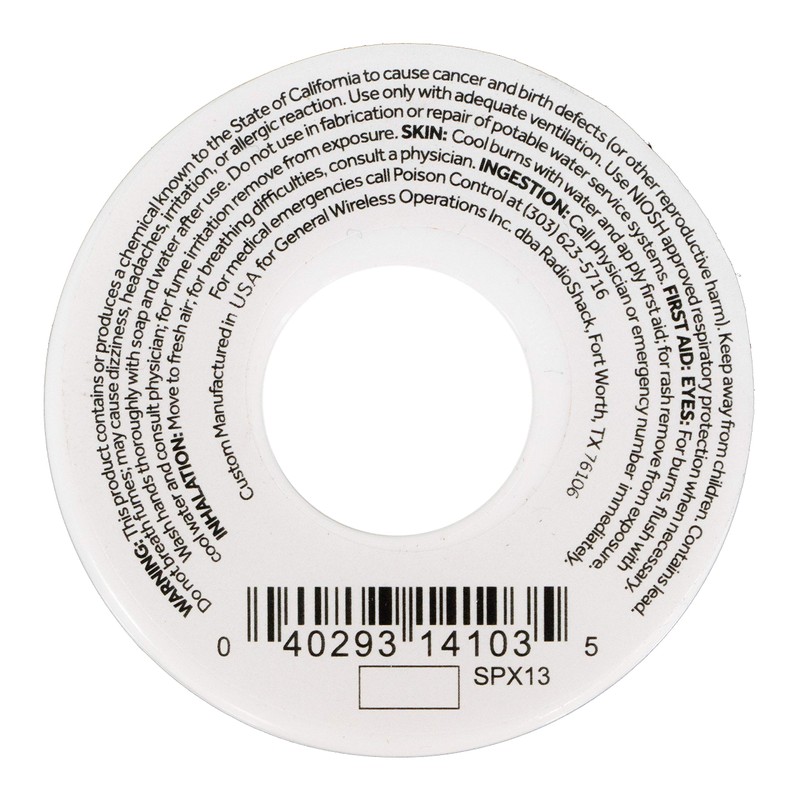 RadioShack SnPbAg 62/36/2 Silver-Bearing Rosin-Core Solder, 0.015" Diameter - 1.0oz