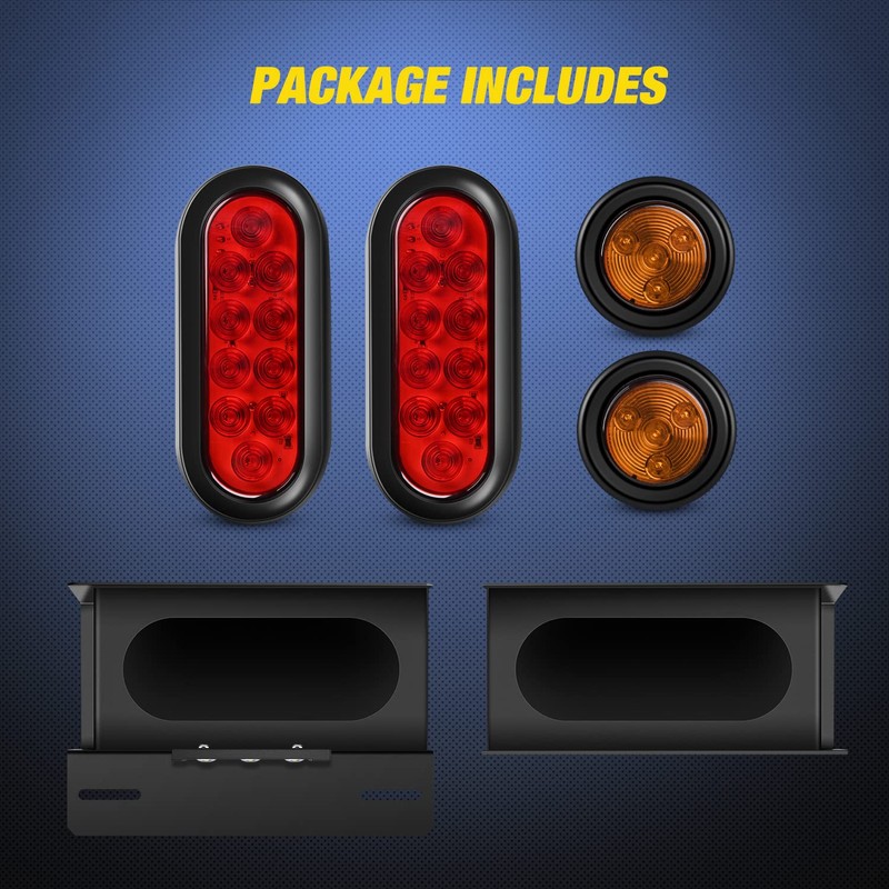 Nilight 2PCS Steel Trailer Light Boxes Housing Kit w/ 6Inch