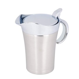 Gravy Boat with Lid, 304 Stainless Steel, Heat-Insulated, Double Walled, Sauce, Gravy Boat, Serving Jug, Easy to Pour (750 ml)