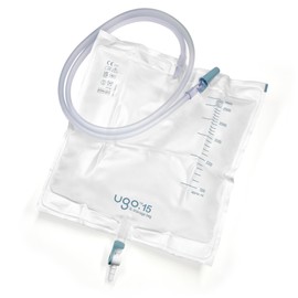 u go Ugo 3L Night Bags (x10) - Urine Drainage/Catheter Night Bags, T Tap or Lever Tap with Kink-Free Connection C Sterile & Non-Sterile, Overnight Use (Ugo 15 - Lever Tap (Continuous Drainage), Sterile)