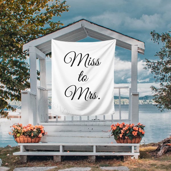Miss to Mrs Backdrop, Miss to Mrs Sign, Miss to