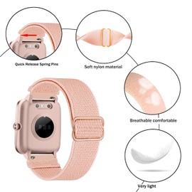 Issinlky Elastisches Nylon Band for Veryfitpro ID205L, 19mm Strap for GRV FC1 IDW 15 Willful YAMAY SW021 SW023/LIFEBEE ID205L/ID205S ID205G ID215G ID216 ID205U/WF021 WF025/Uwatch3 GT Ufit Smart Watch