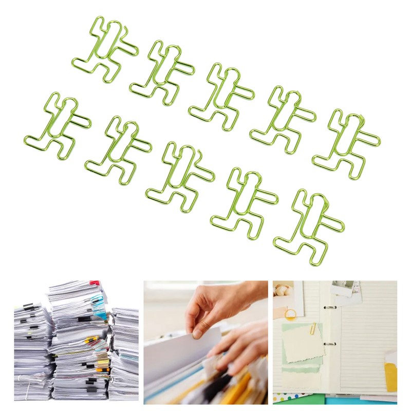 100PCS Cute Paper Clip Figure Shaped Electroplating Process Prevent Slip