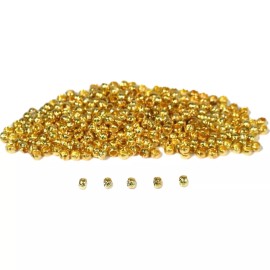FindingKing 400 Gold Plated Crimp Beads Jewelry Beading Making Parts 2mm x 1mm
