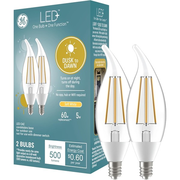 GE LED+ Dusk to Dawn LED Light Bulbs, Automatic On/Off