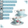 BTaT- Floral Tea Cups and Saucers, Set of 2, 8oz,
