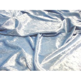 Crushed Velvet Velour Fabric Material - Baby Blue, 1Mtr - 150cmx100cm
