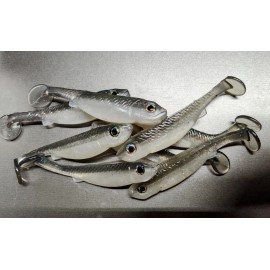 Unbranded Custom 4" Silver Mullet Swim Bait Soft Plastic Fishing Lures
