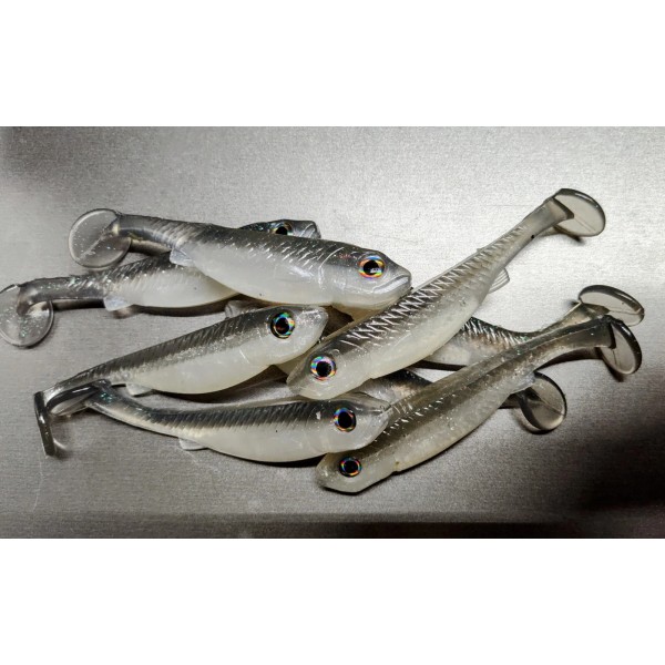 Unbranded Custom 4" Silver Mullet Swim Bait Soft Plastic Fishing
