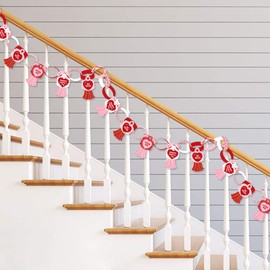 Big Dot of Happiness Conversation Hearts - 90 Chain Links and 30 Paper Tassels Decoration Kit - Valentine’s Day Party Paper Chains Garland - 21 feet