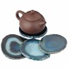 Shanxing Blue Agate Slice Geode Stone Coasters for Drinks and