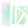 Jelly Color, 4-Piece Set, Triangle Ruler, Semicircle Protractor, Drawing Tool,
