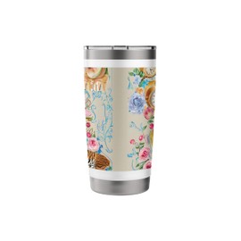Coquette Whimsical Tiger Disco Collage Watercolor Stainless Steel Insulated Tumbler