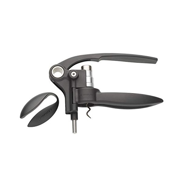 Le Creuset Lever Corkscrew and Foil Cutter Wine Accessory Gift Set, For All Cork Types, LM-250, Black Onyx, 59058011000410