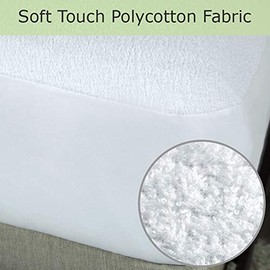 mFabrics Waterproof Soft Touch Terry Towel Mattress Protector | Fits Extra Deep Mattress | Non-Noisy | Breathable | Anti-Allergy (Small Double (4ft Bed))