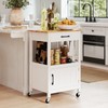 CHEFJOY Kitchen Island Cart, Rolling Kitchen Island on Swivel Wheels