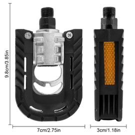 Bicycle Pedals, Bicycle Pedals, Aluminium Alloy MTB Pedals with Reflectors, Non-Slip Folding Pedals Bicycle for MTB City/Trekking Bike