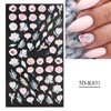 LANODO 3 Piece Nail Stickers, 5D Flowers, Grass Nail Sticker