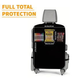 MAEZOE Back Seat Cover for Kids, 2-Pack Waterproof Kick Mats with Organizer, Car Seat Back Protectors with 3 Reinforced Storage Pockets for Car, SUV, Minivan or Truck Seats